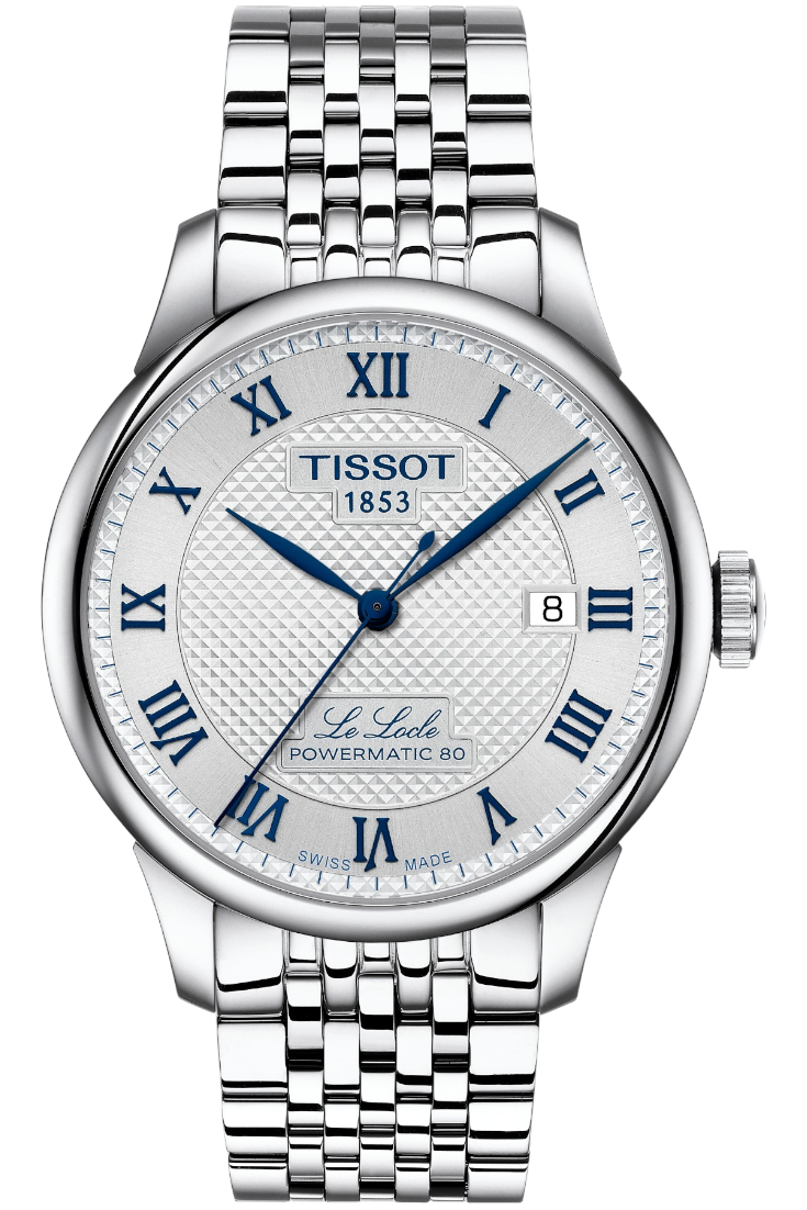 Tissot Le Locle Powermatic 80 Herrklocka Silver & Stållänk T0064071103303