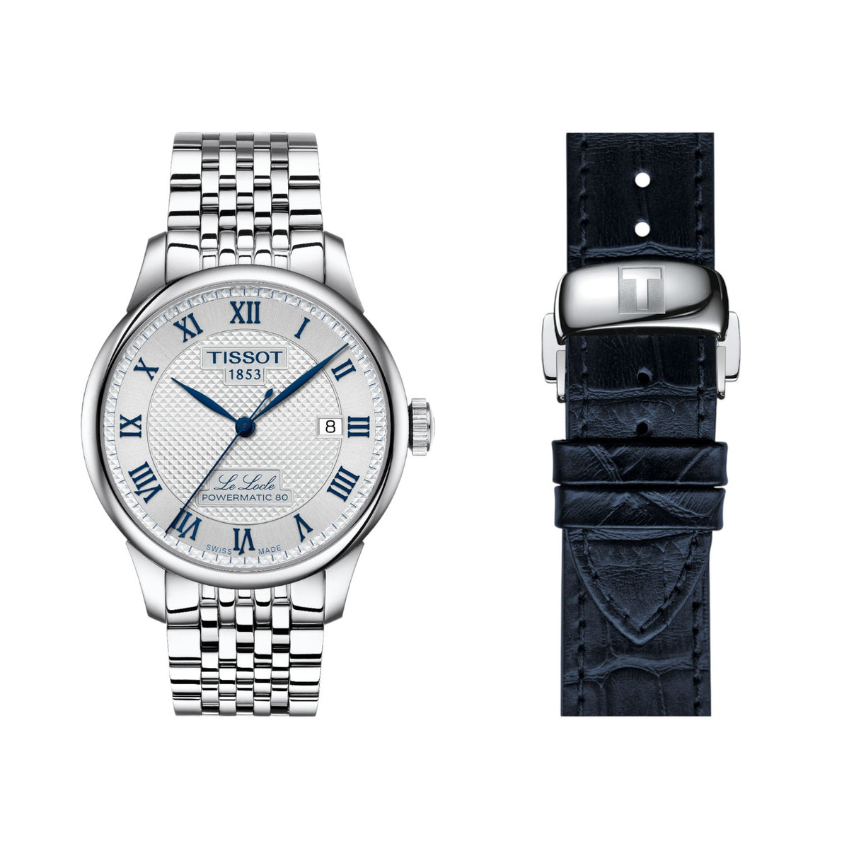 Tissot Le Locle Powermatic 80 Herrklocka Silver & Stållänk T0064071103303