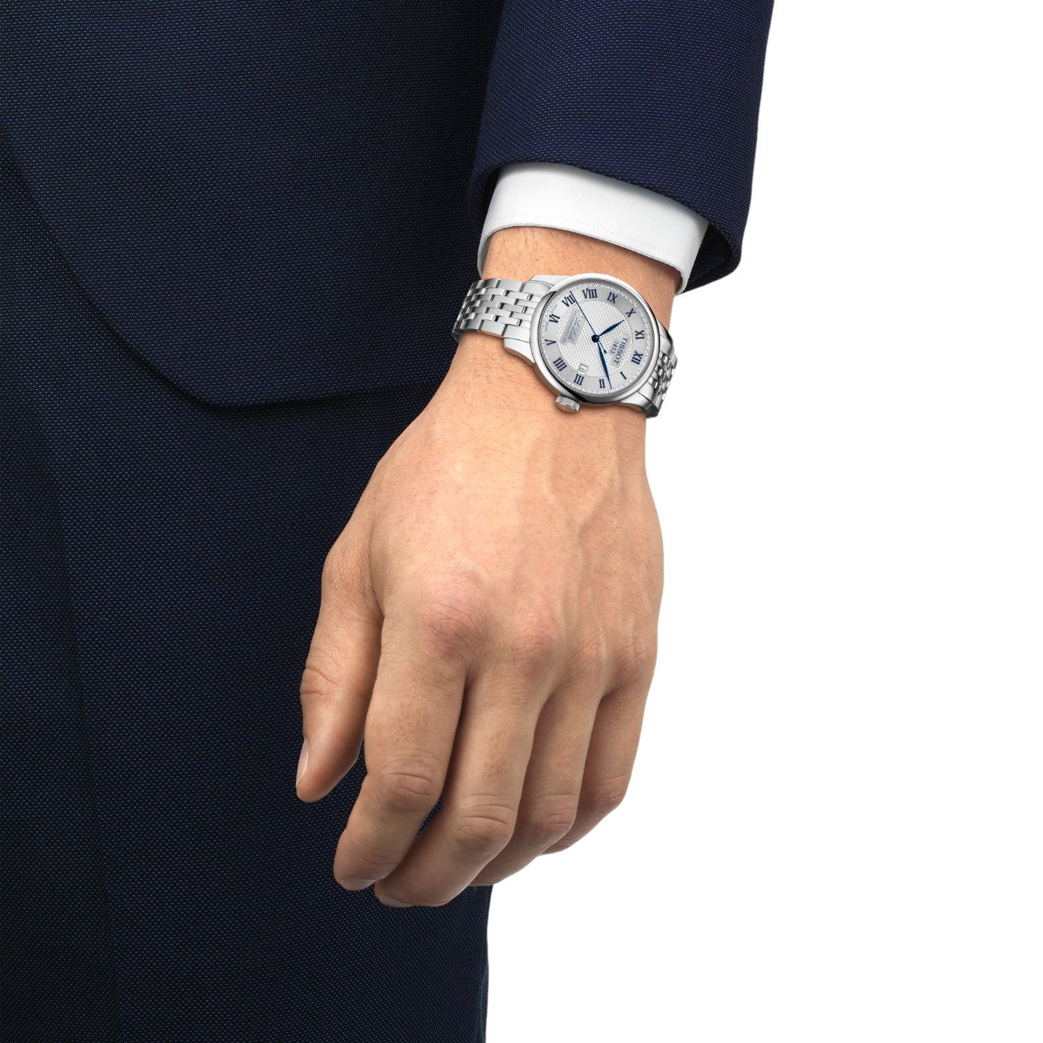 Tissot Le Locle Powermatic 80 Herrklocka Silver & Stållänk T0064071103303
