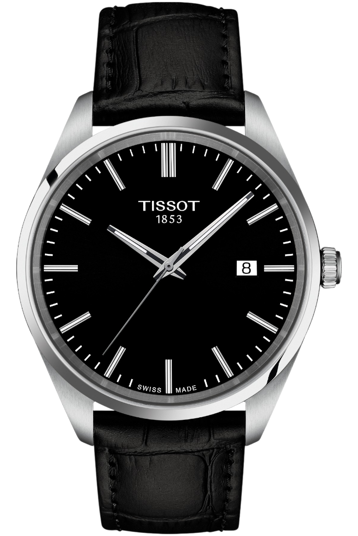Tissot PR 100 Quartz Men's 40mm Black & Leather strap T1504101605100