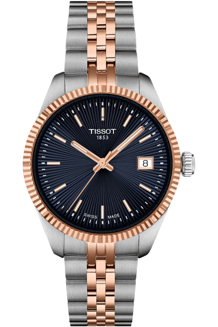 Tissot Ballade Quartz 34mm Blue & Rose Gold PVD Steel Bracelet T1562102204100