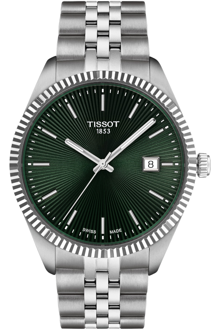 Tissot Ballade Kvartz 40mm Herrklocka Grön & Stållänk T1564101109100