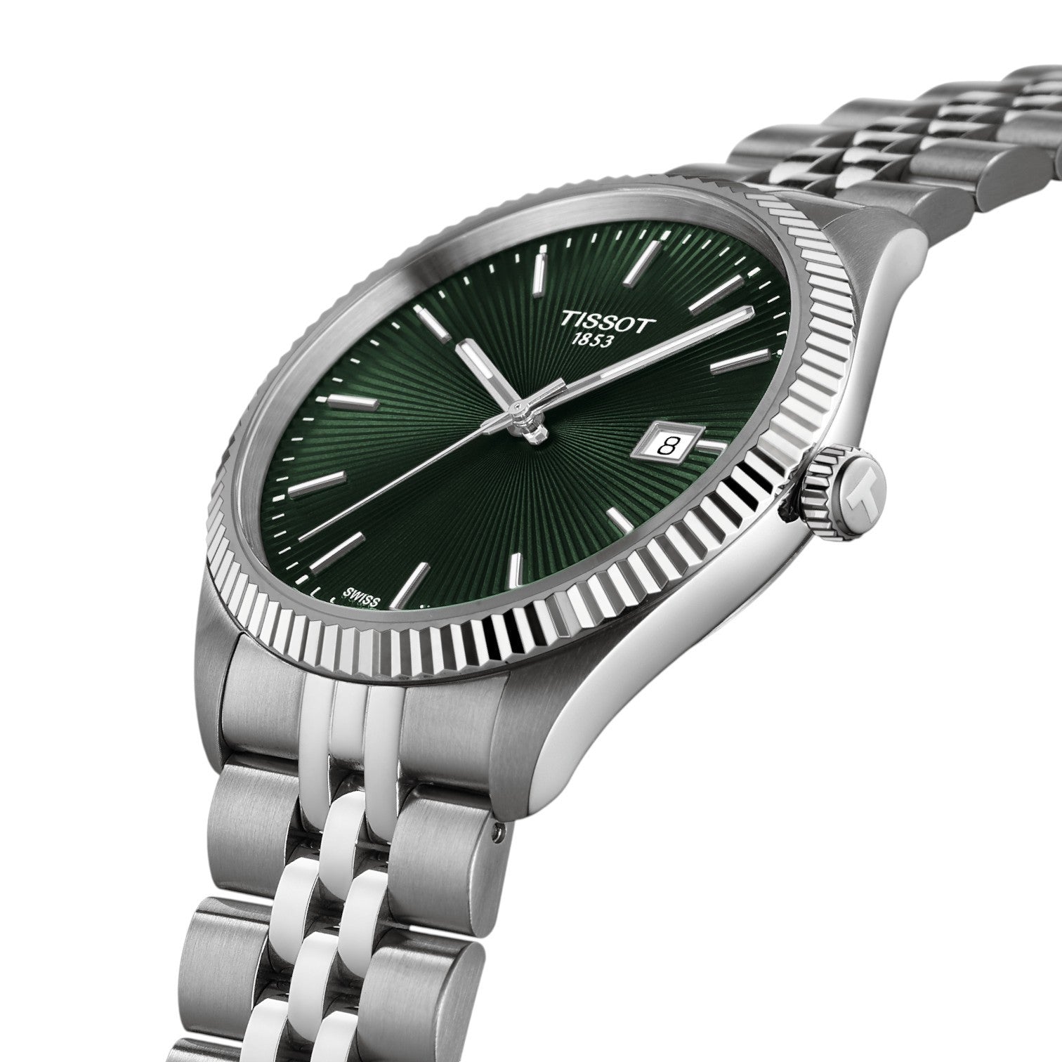 Tissot Ballade Kvartz 40mm Herrklocka Grön & Stållänk T1564101109100