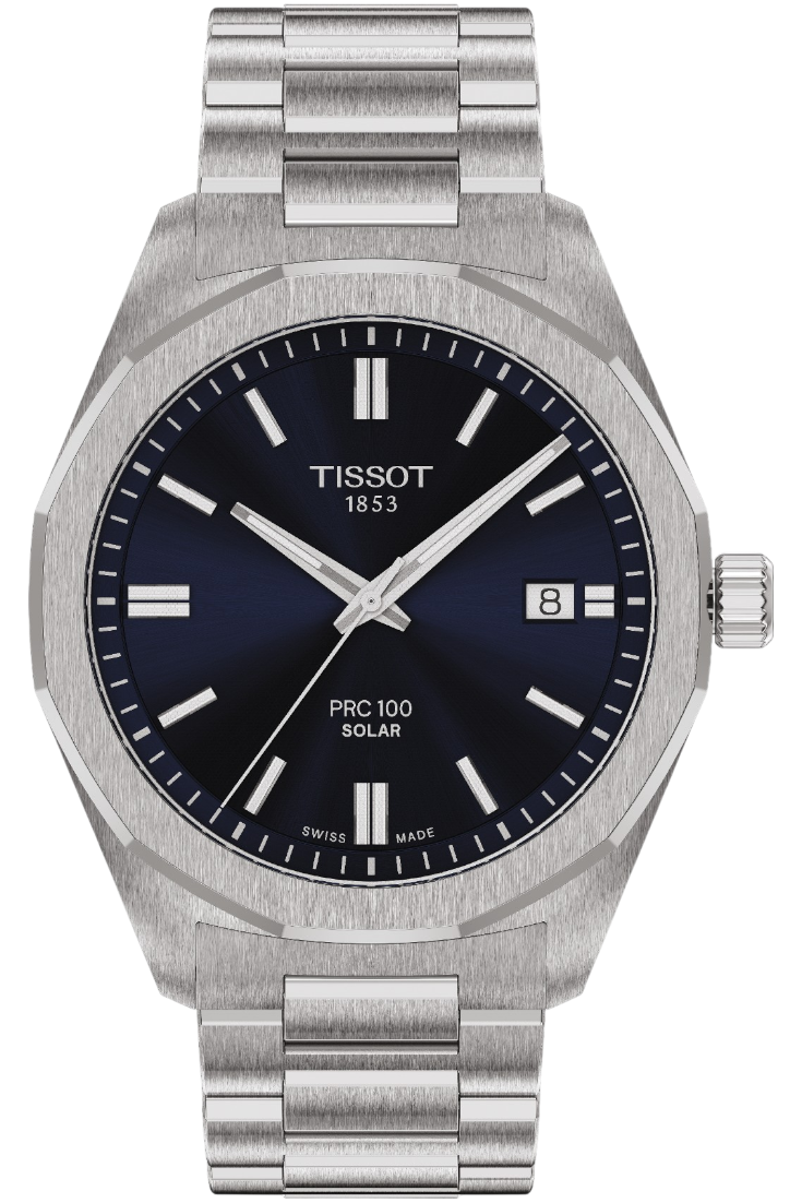 Tissot PRC 100 Solar Kvartz 39mm Blå & Stållänk T1514221104100