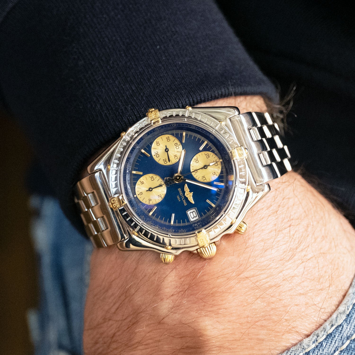 PRE-OWNED Breitling Super Chronomat Blue & Steel B13050.1
