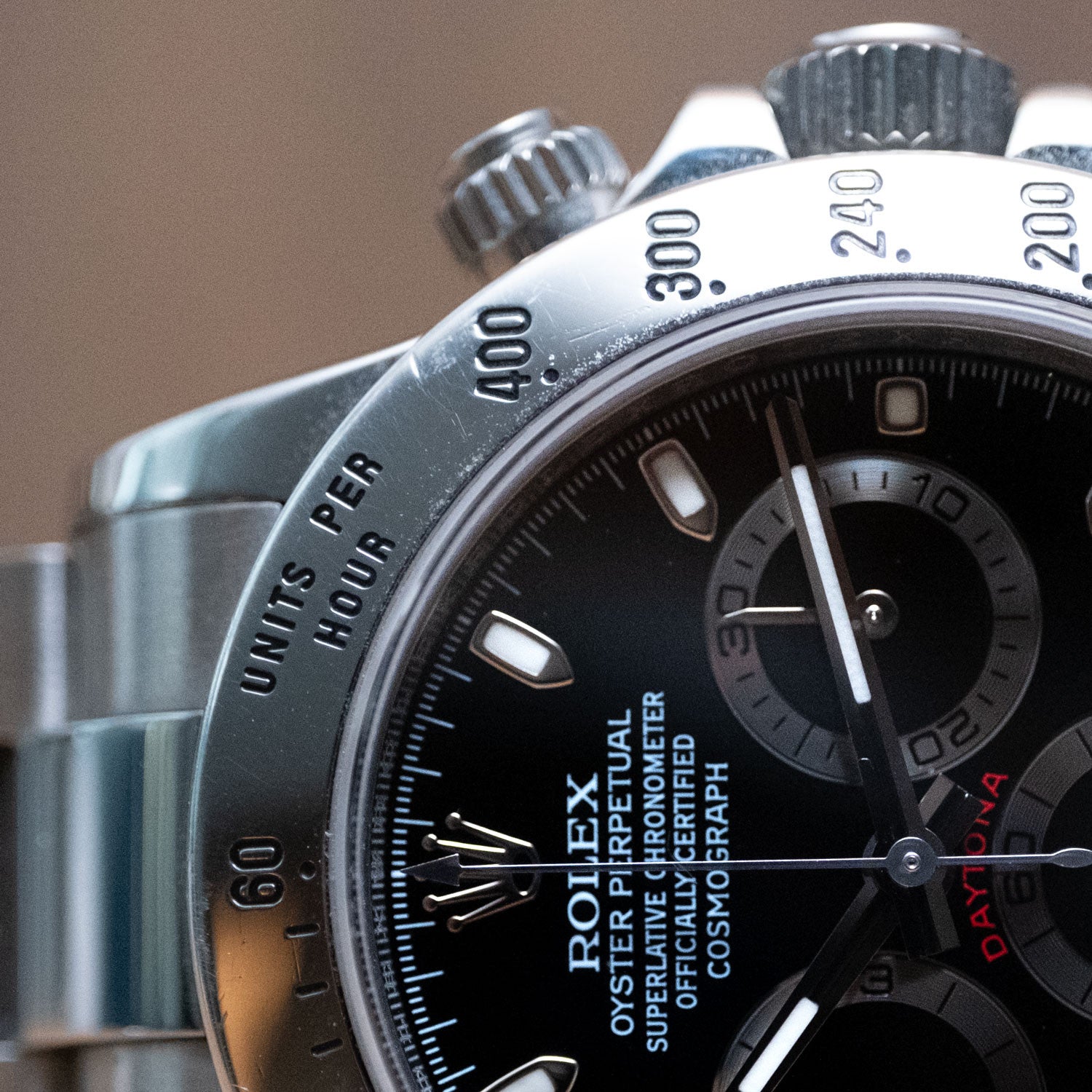 PRE-OWNED Rolex Daytona Black & Steel 116520