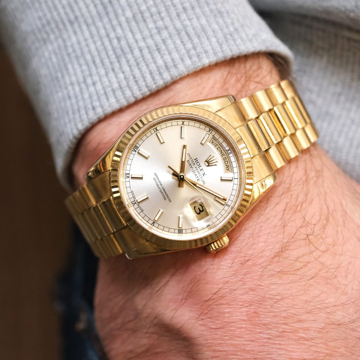 BEGAGNAD Rolex Day-Date 36 18K Guld År 2004