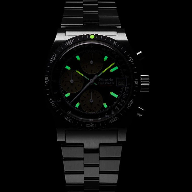 Nivada Grenchen Chronosport Mecaquartz läderarmband 77001Q16