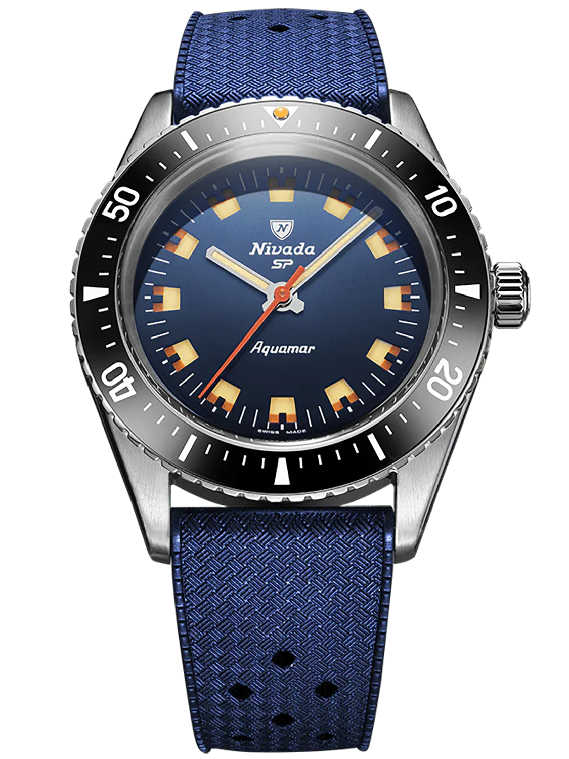 Nivada Grenchen Aquamar Blue Rubber Tropic 32074A24