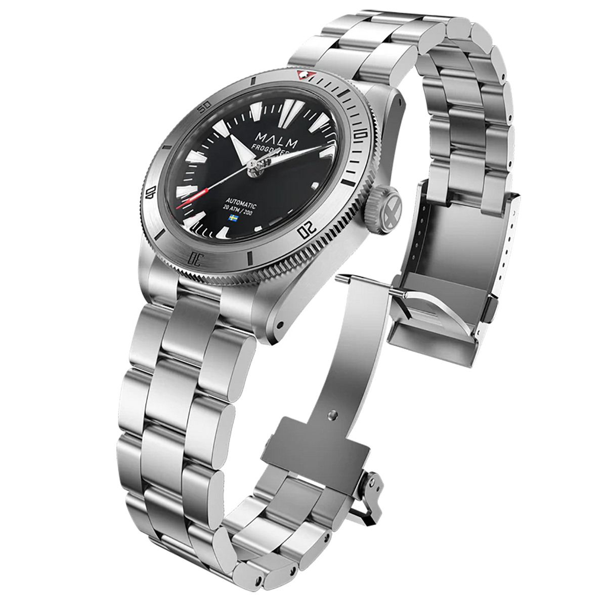 MALM Frogdiver II Black 39 Swiss Automatic-Bracelet MW-FDIIBLK39