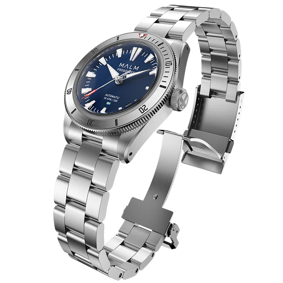 MALM Frogdiver II Blue 39 Swiss Automatic-Bracelet MW-FDIIBLU39