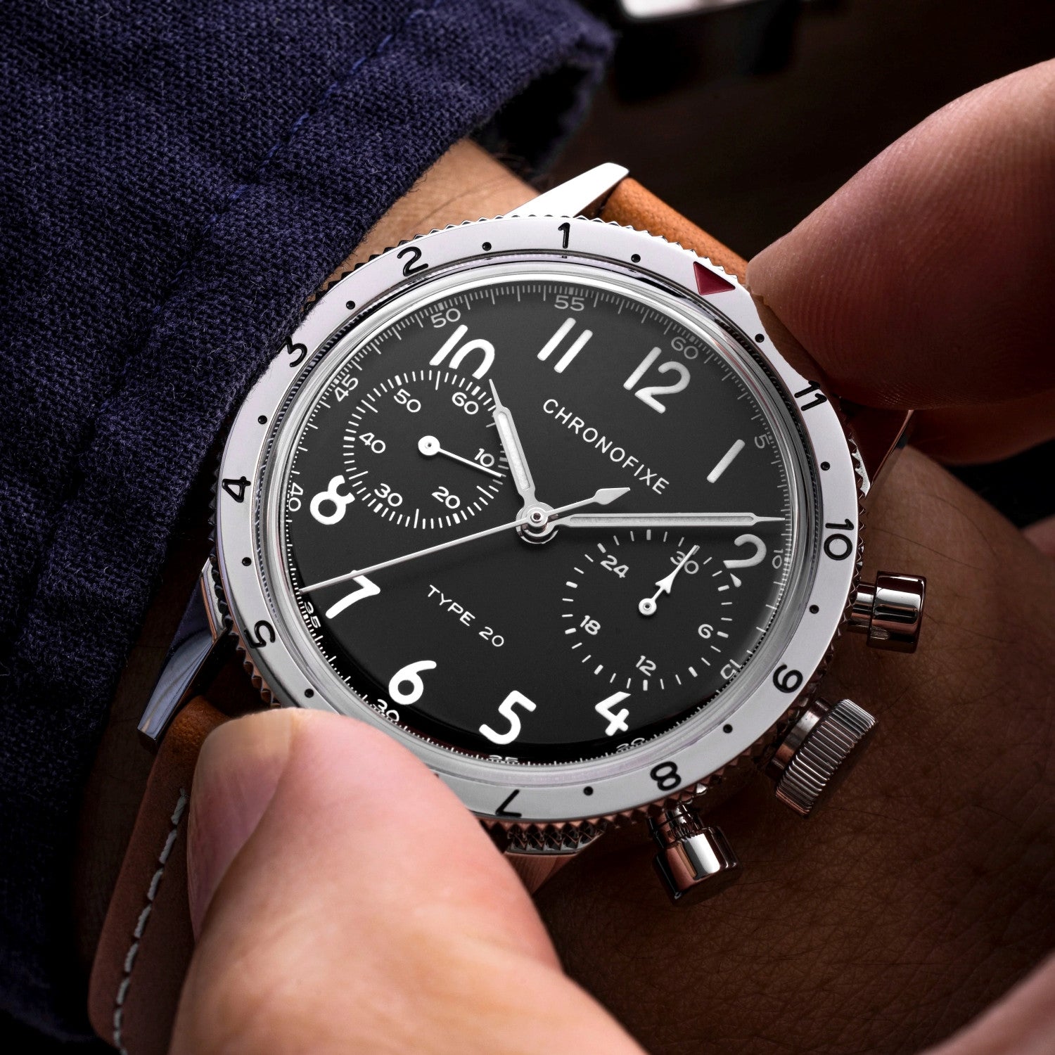 Chronofixe Type 20 Black & Brown Strap CFX-T20-001
