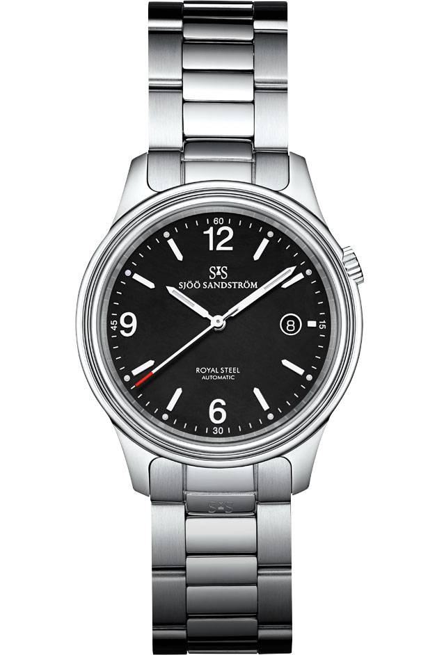 Sjöö Sandström - Royal Steel Classic 41mm Men's Watch Black & Steel 008713