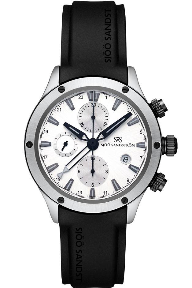 Sjöö Sandström - UTC EXTREME Silver & Rubber Strap 015285