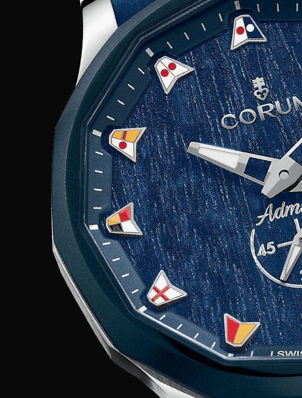 Corum Admiral Legend 42 mm Small Second - Blå Trä Urtavla