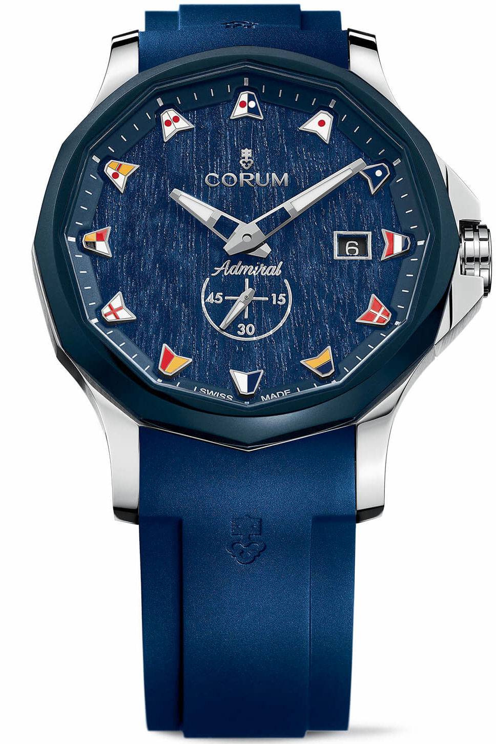 Corum Admiral Legend 42 mm Small Second - Blå Trä Urtavla