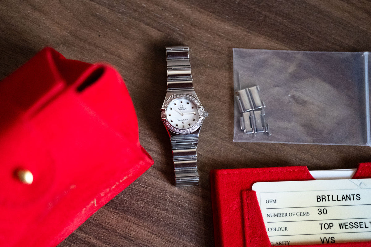 PRE-OWNED Omega Constellation Steel & Diamonds 1465.71.00