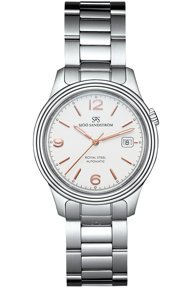 Sjöö Sandström - Royal Steel Classic 41mm White Dial, Steel & Rose gold Index 008935