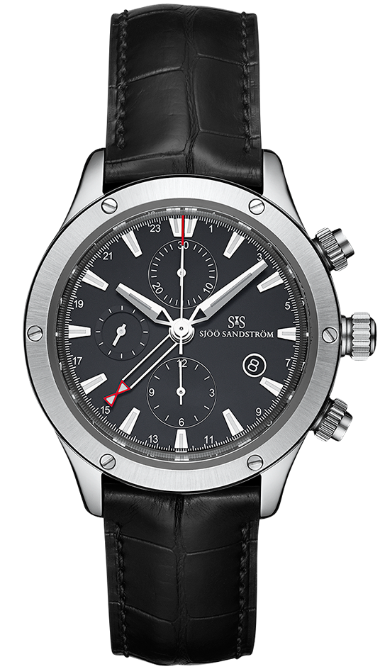 Sjöö Sandström - UTC EXTREME Black & Leather strap 015063