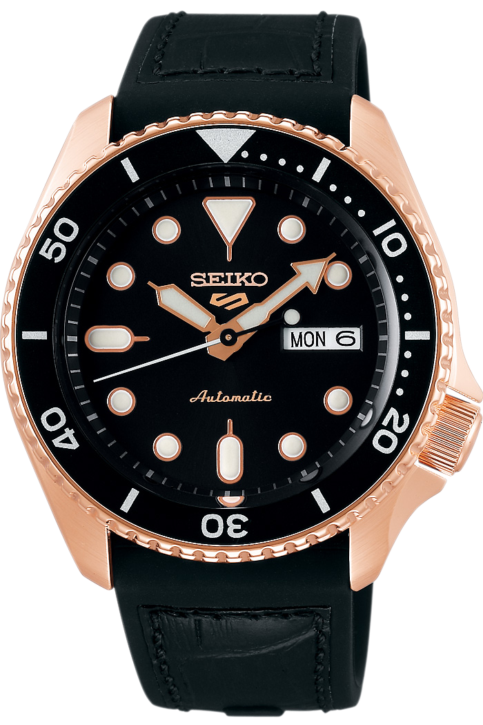 SEIKO 5 SPORTS Black&Gold PVD Rubber SRPD76K1