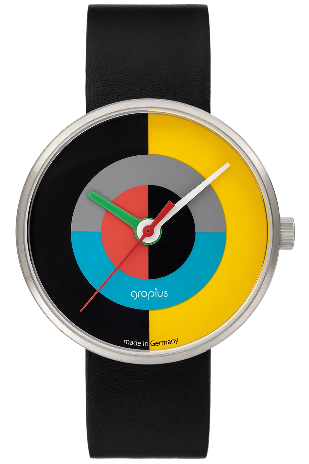 Bauhaus Gropius klocka med J. Albers läderarmband WG 005-01