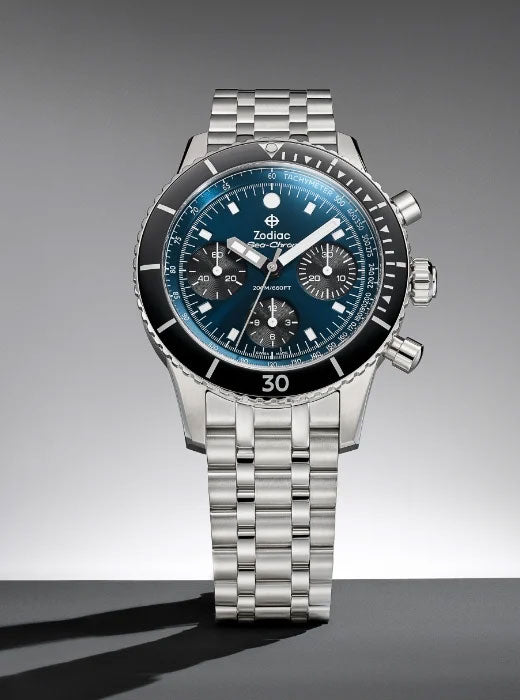 Zodiac Super Sea Wolf Sea-Chron Blue Dial ZO3605